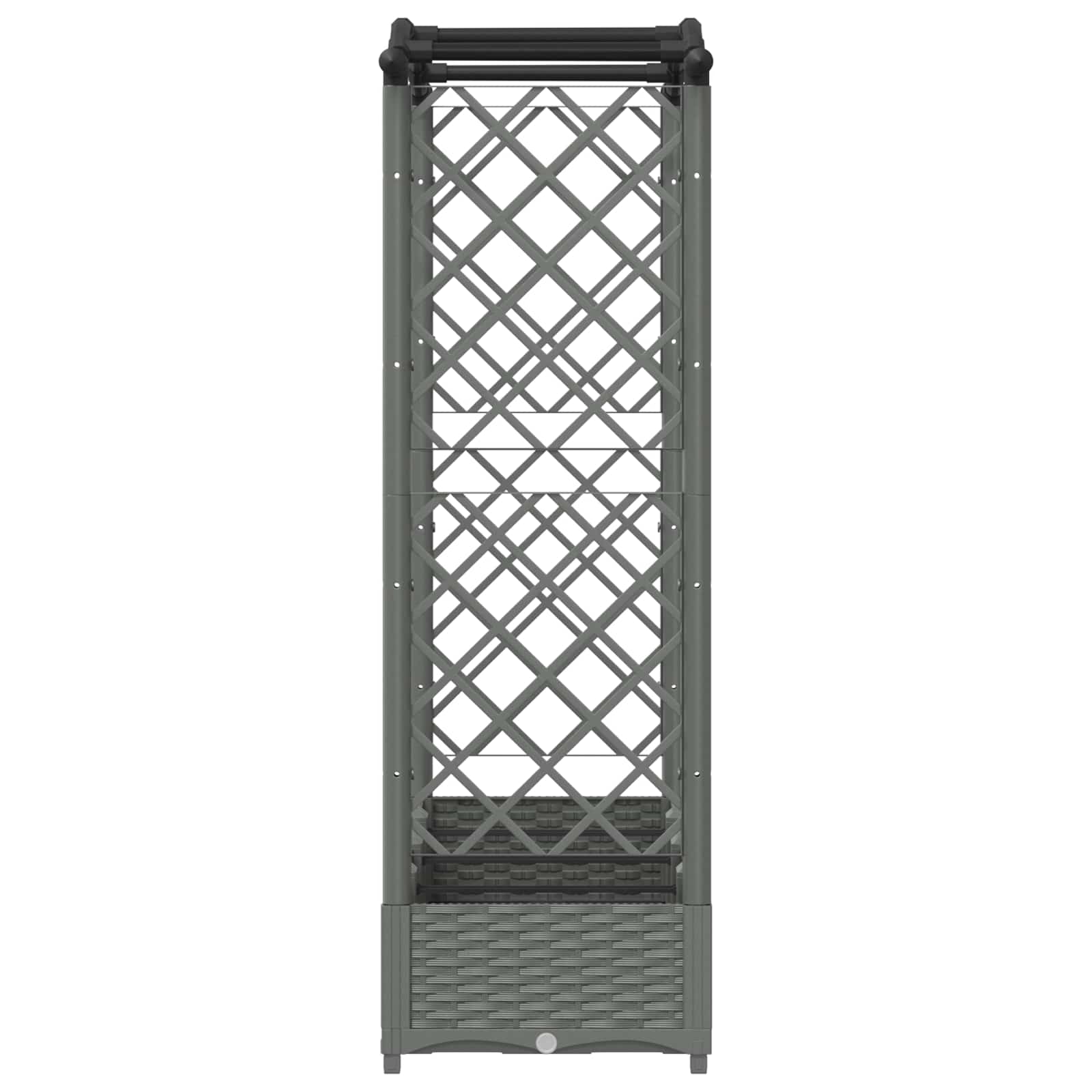 Verhoogd Bed met Trellis en Dak Lichtgrijs 207 x 40 x 126 cm PP image 5