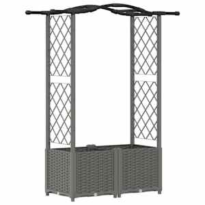 vidaXL T&otilde;stetud Padi Kase ja Katusega Helehall 125 x 40 x 138 cm PP
