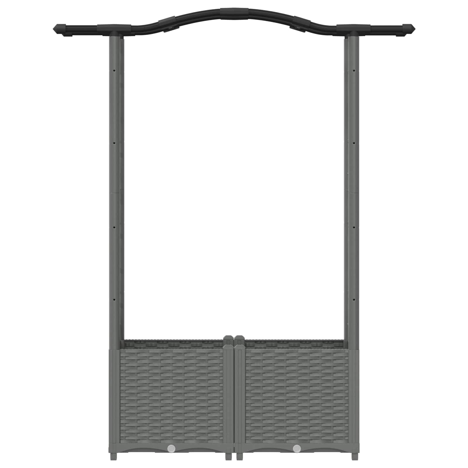 Verhoogd Bed met Trellis en Dak Lichtgrijs 125 x 40 x 138 cm PP image 4