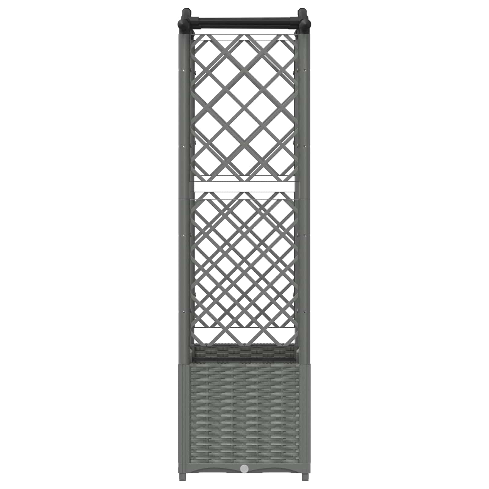 Verhoogd Bed met Trellis en Dak Lichtgrijs 125 x 40 x 138 cm PP image 5