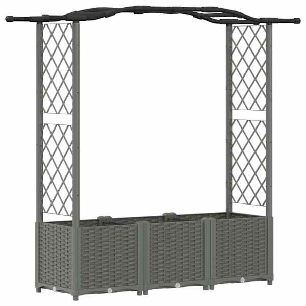 vidaXL T&otilde;stetud Padi Kase ja Katusega Helehall 164 x 40 x 138 cm PP
