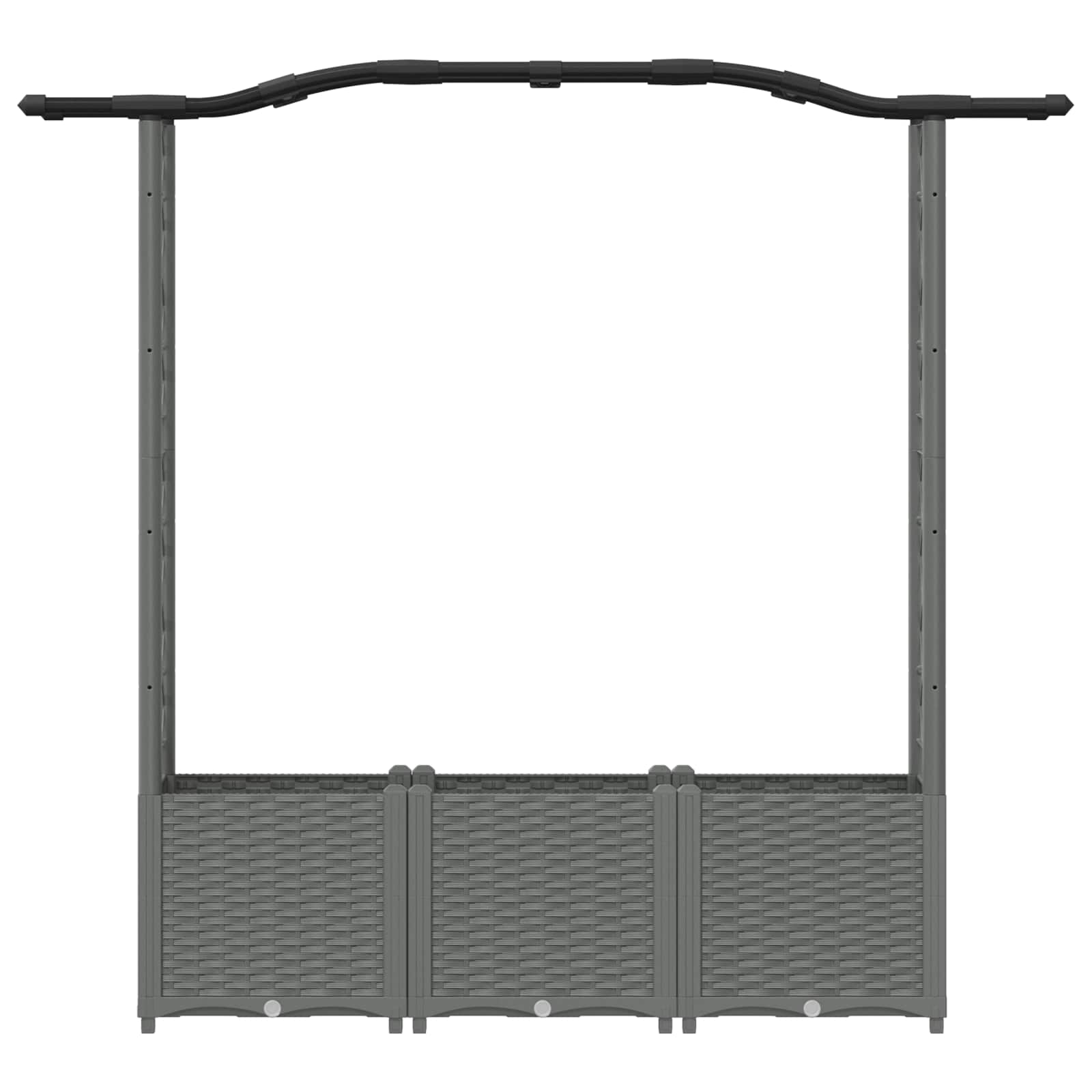 Verhoogd Bed met Trellis en Dak Lichtgrijs 164 x 40 x 142 cm PP image 4