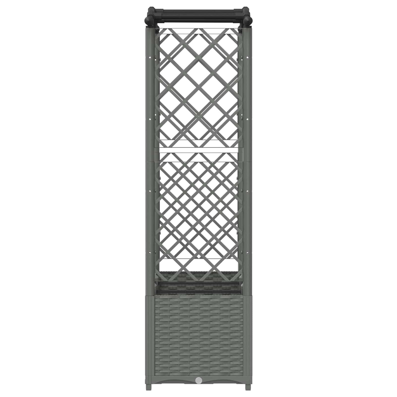 Verhoogd Bed met Trellis en Dak Lichtgrijs 164 x 40 x 142 cm PP image 5