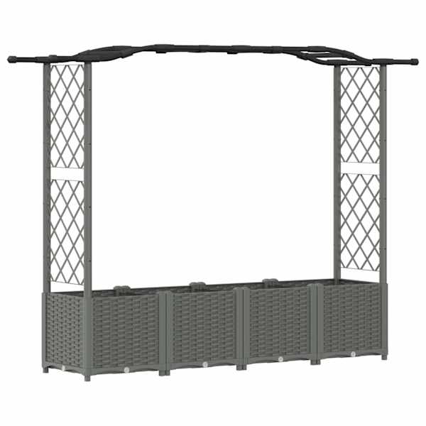 vidaXL T&otilde;stetud Padi Kase ja Katusega Helehall 204 x 40 x 138 cm PP