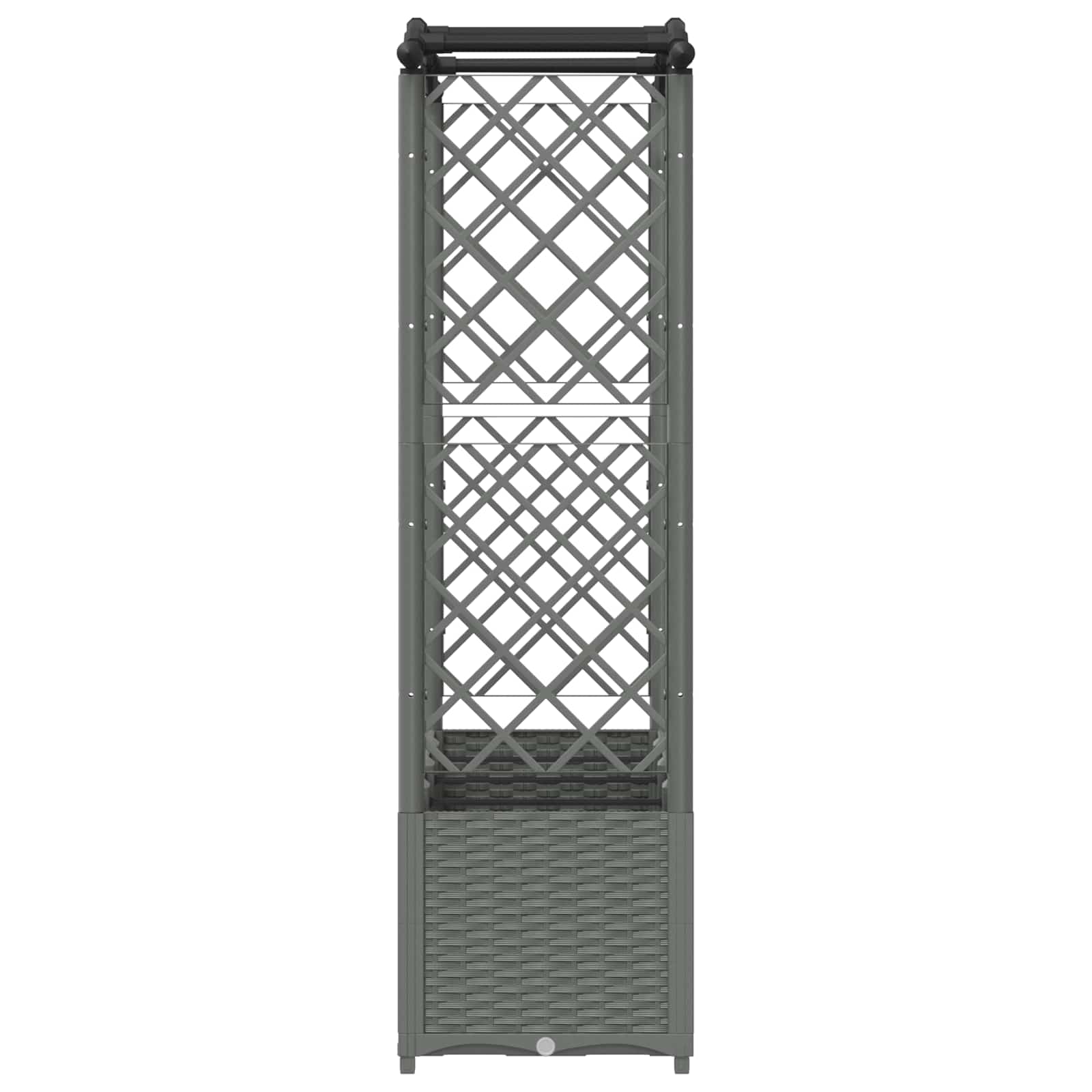 Verhoogd Bed met Trellis en Dak Lichtgrijs 204 x 40 x 141 cm PP image 5