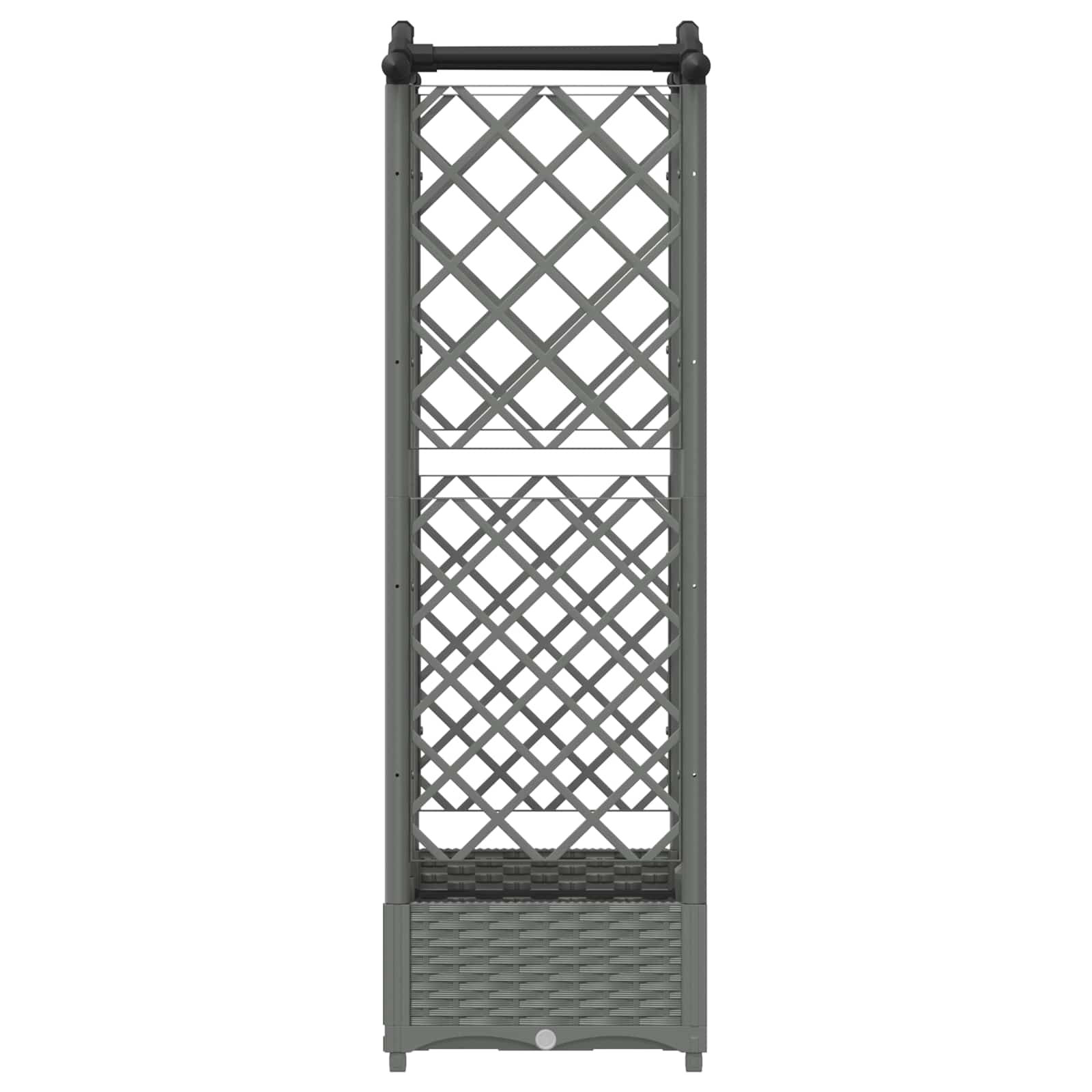 Verhoogd Bed met Trellis en Dak Lichtgrijs 124 x 40 x 123 cm PP image 4