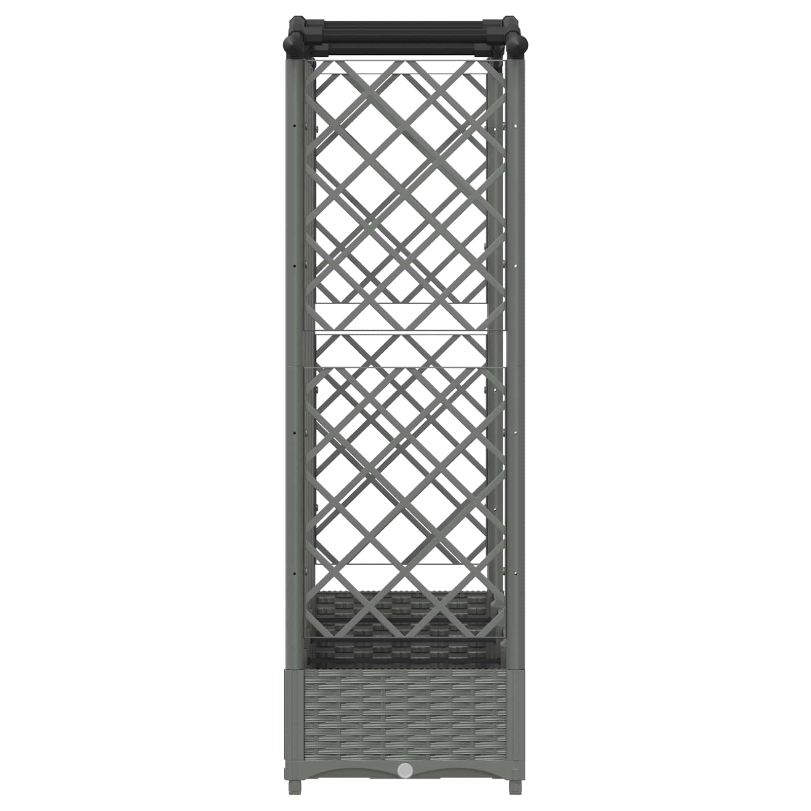 Verhoogd Bed met Trellis en Dak Lichtgrijs 203,5 x 40 x 123 cm image 4