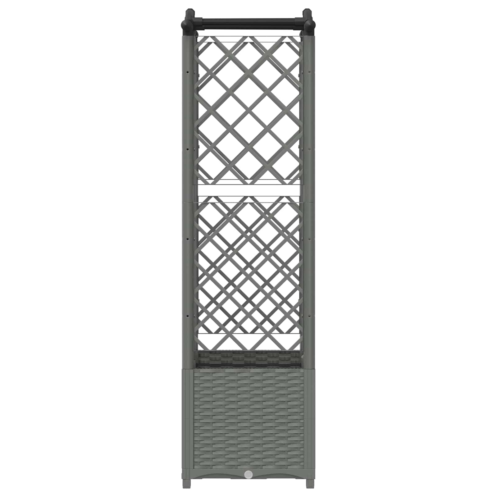 Verhoogd Bed met Trellis en Dak Lichtgrijs 122 x 40 x 138 cm PP image 4