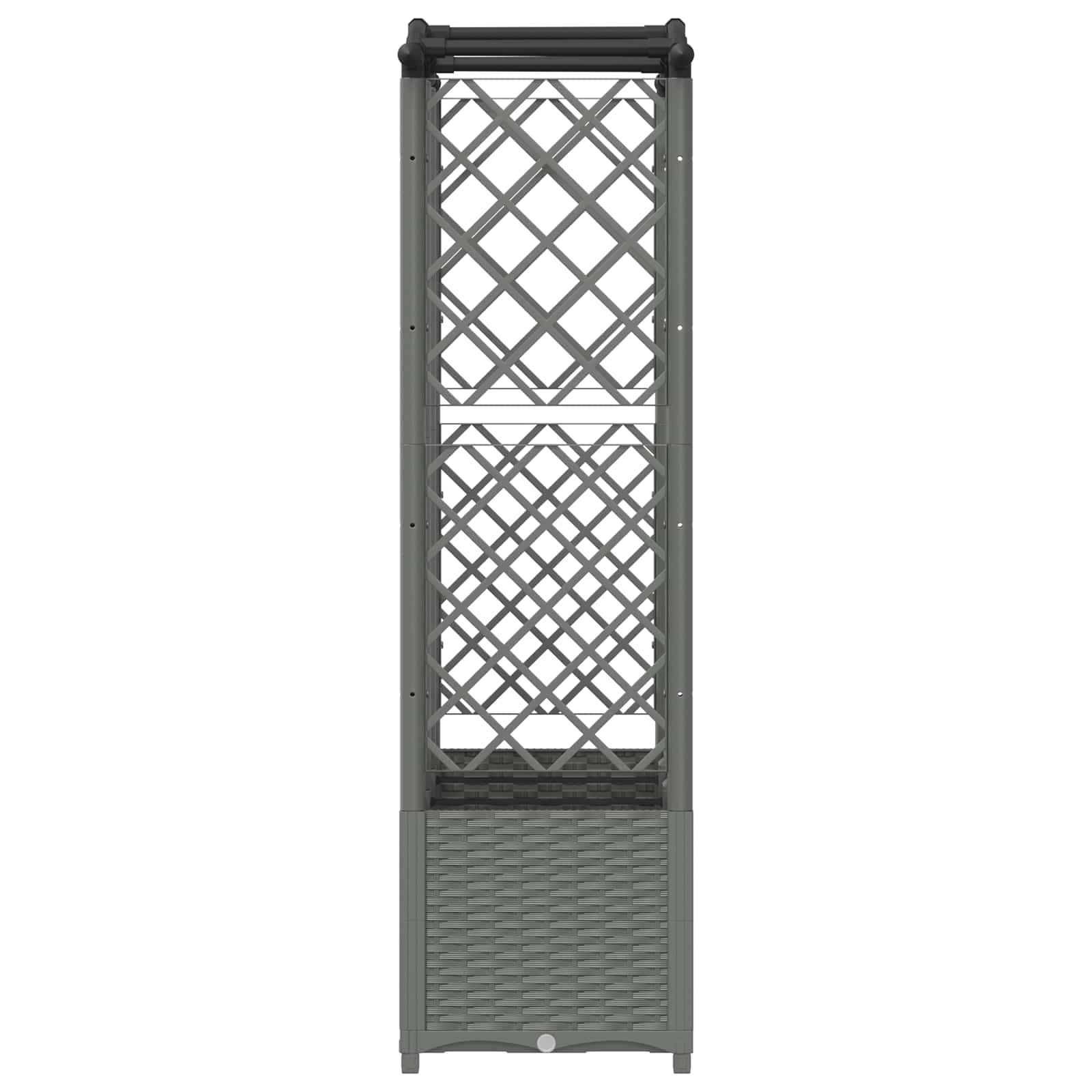 Verhoogd Bed met Trellis en Dak Lichtgrijs 163 x 40 x 138 cm PP image 4