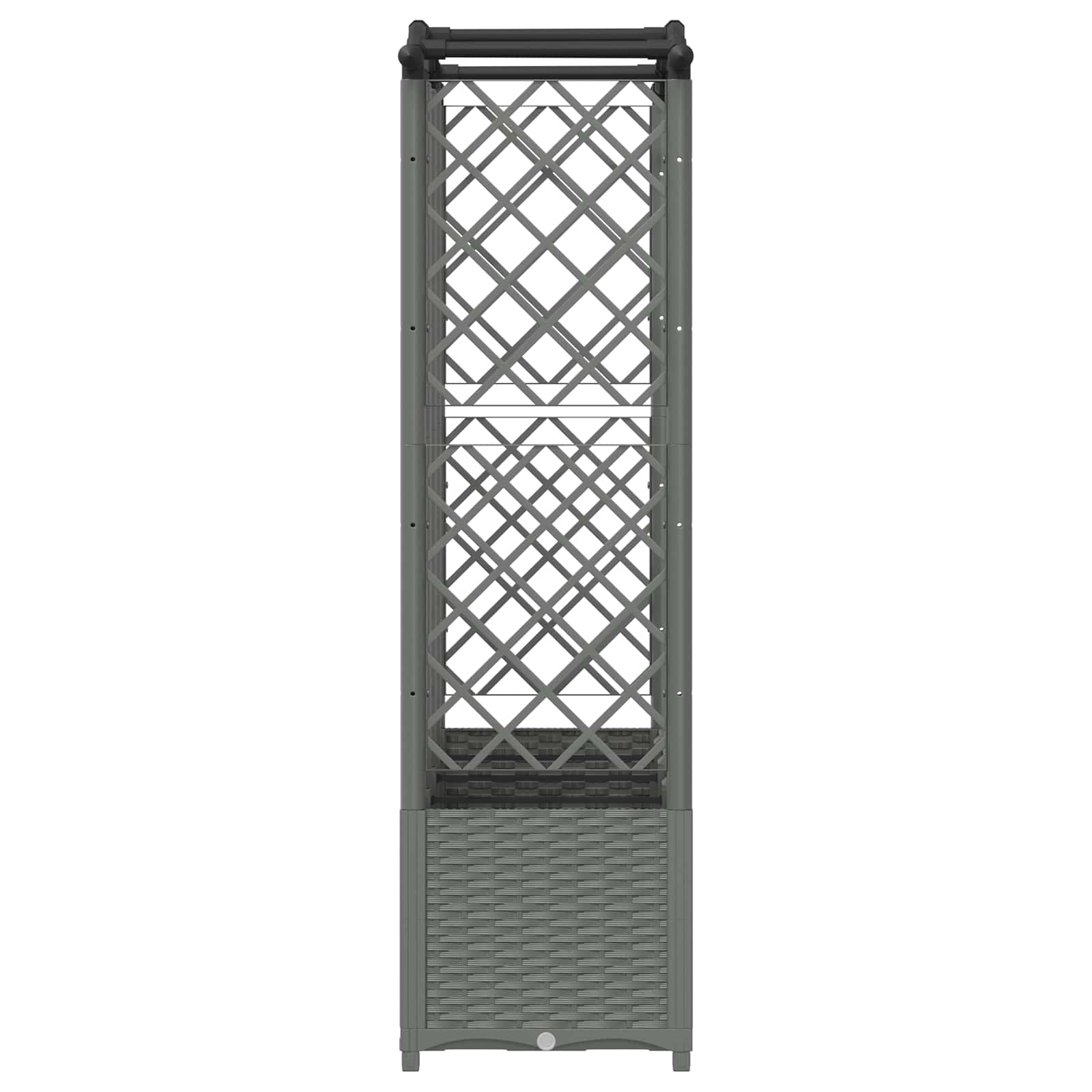 Verhoogd Bed met Trellis en Dak Lichtgrijs 204 x 40 x 138 cm PP image 4