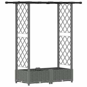 vidaXL T&otilde;stetud Padi Kase ja Katusega Helehall 122,5 x 40 x 121 cm PP
