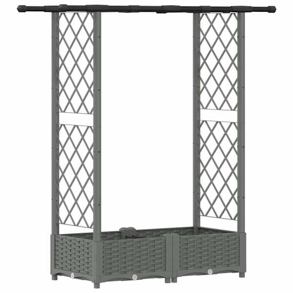 vidaXL T&otilde;stetud Padi Kase ja Katusega Helehall 122,5 x 40 x 121 cm PP