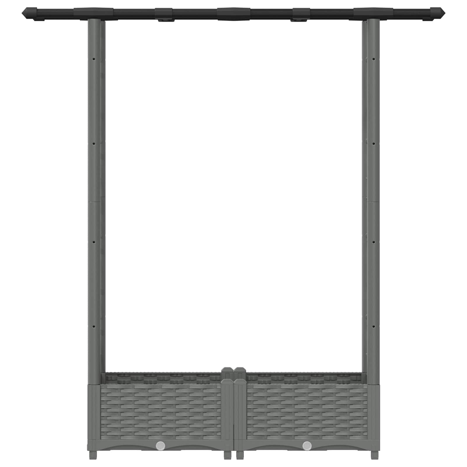 Verhoogd Bed met Trellis en Dak Lichtgrijs 122,5 x 40 x 121 cm image 4