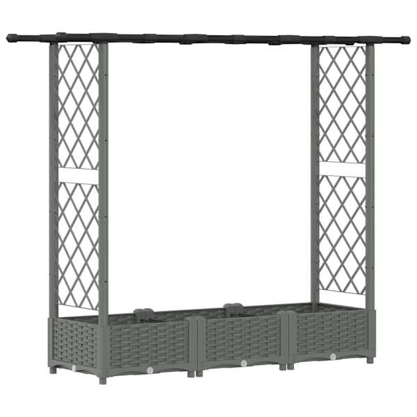 vidaXL T&otilde;stetud Padi Kase ja Katusega Helehall 164 x 40 x 121 cm PP