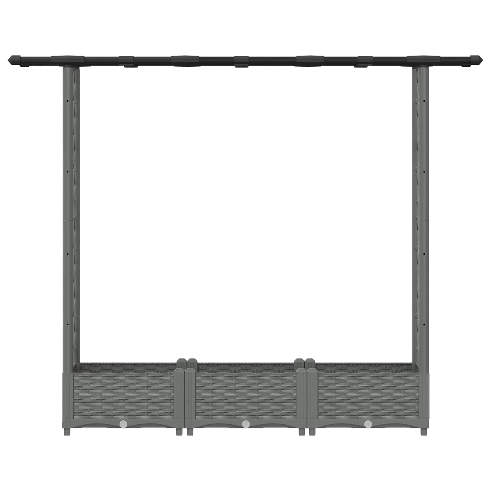 Verhoogd Bed met Trellis en Dak Lichtgrijs 164 x 40 x 123 cm PP image 4