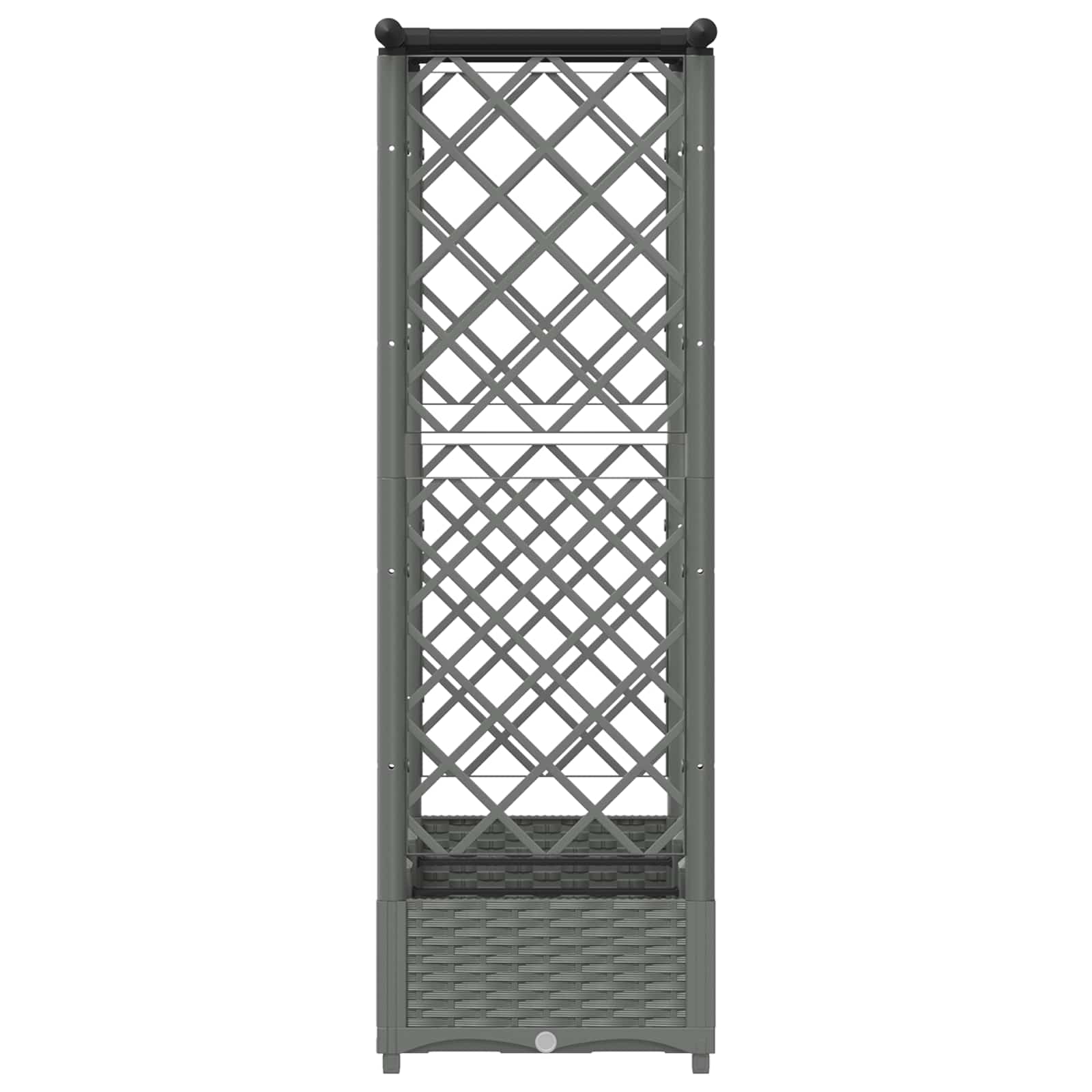 Verhoogd Bed met Trellis en Dak Lichtgrijs 164 x 40 x 123 cm PP image 5