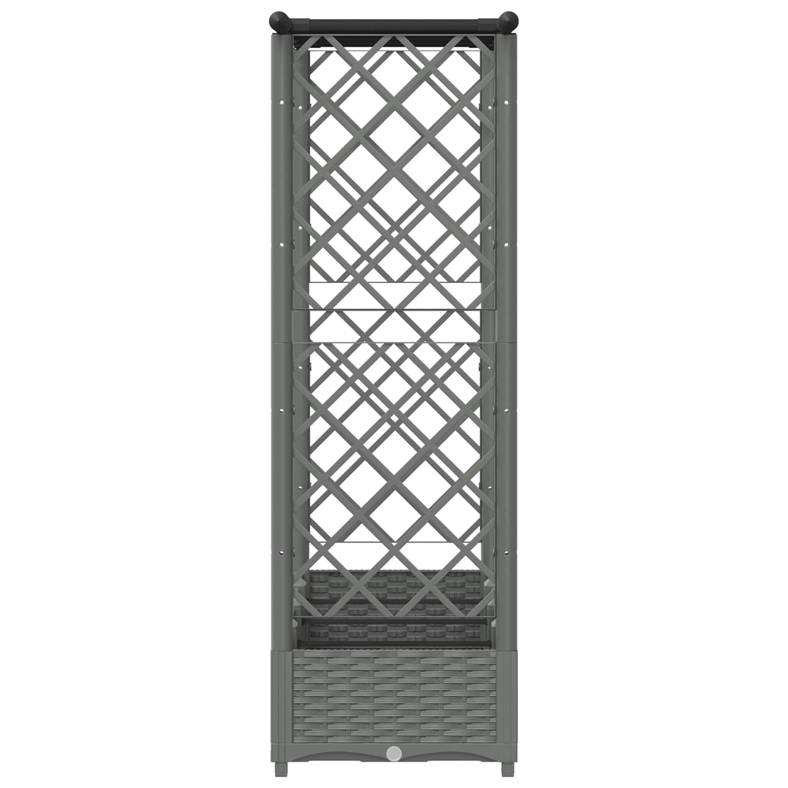 Verhoogd Bed met Trellis en Dak Lichtgrijs 203 x 40 x 121 cm PP image 5