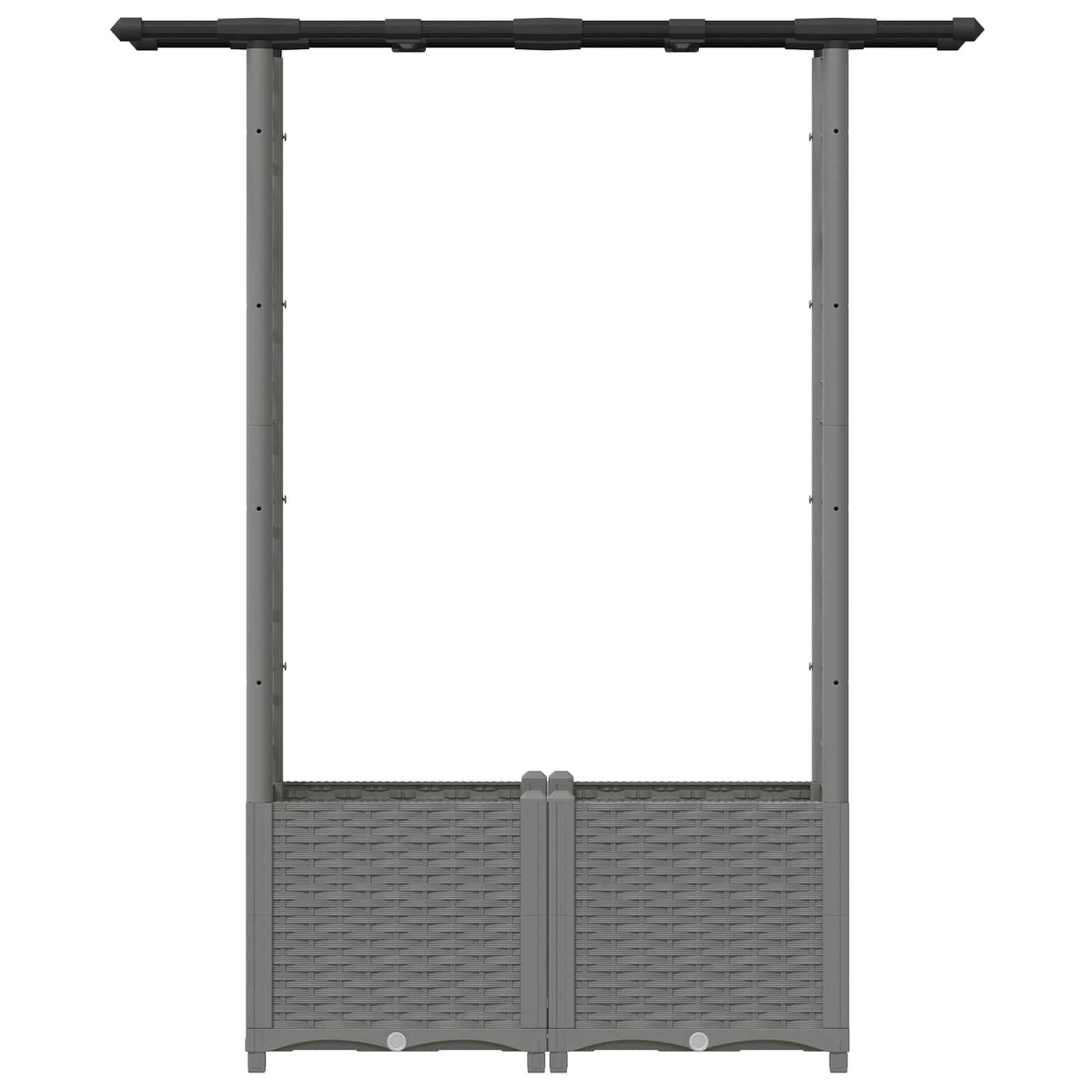 Verhoogd Bed met Trellis en Dak Lichtgrijs 124,5 x 40 x 138 cm image 4