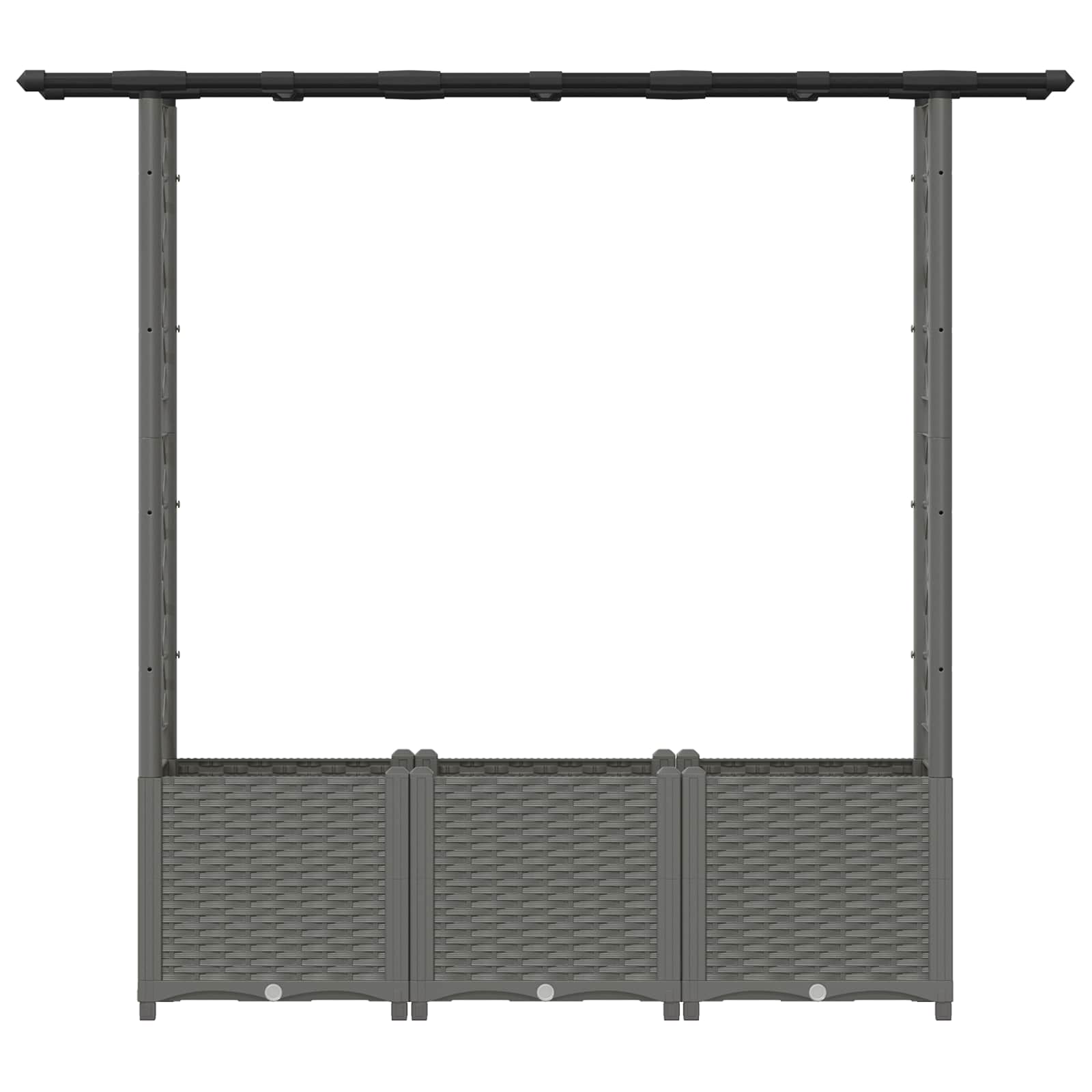 Verhoogd Bed met Trellis en Dak Lichtgrijs 162,5 x 40 x 136 cm image 4