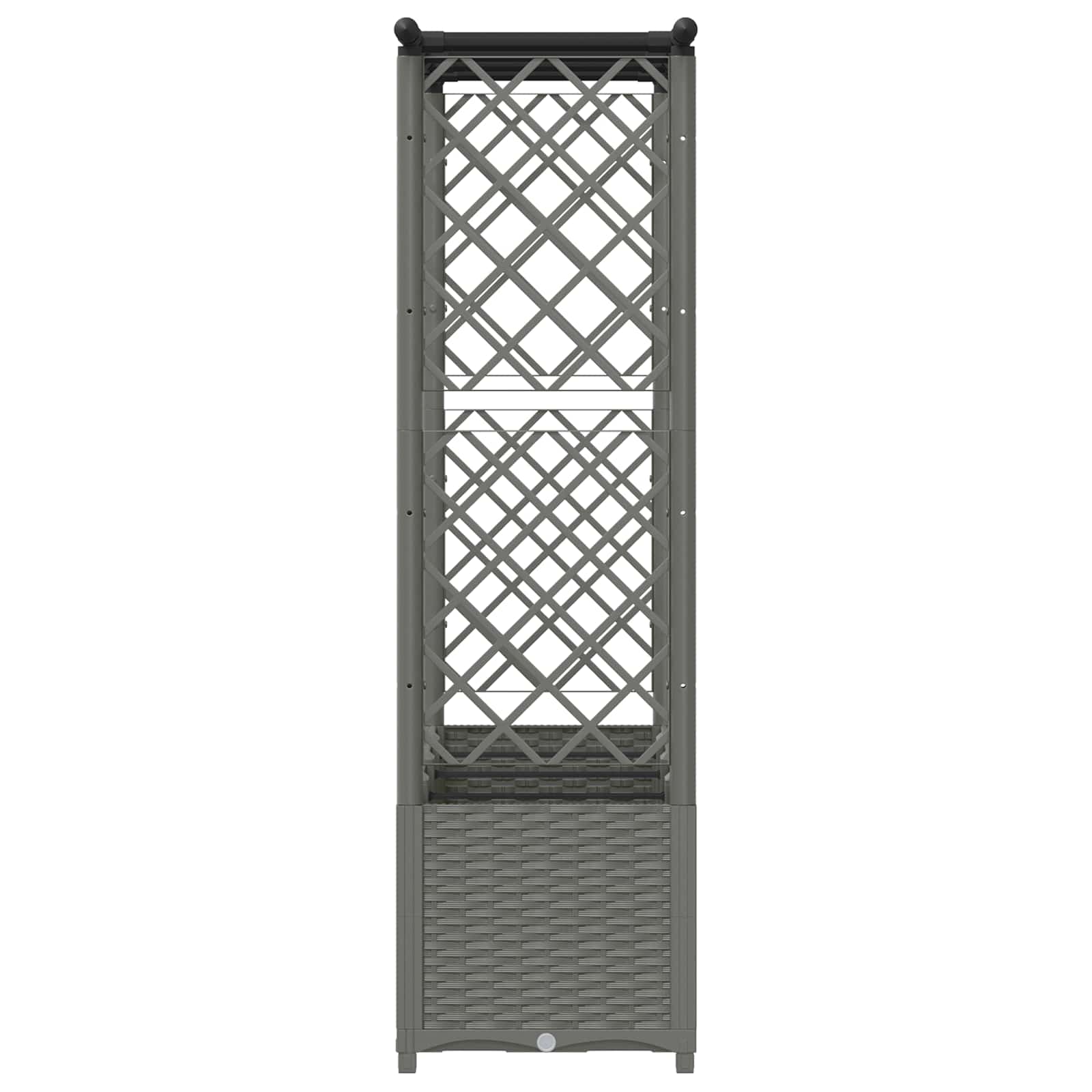 Verhoogd Bed met Trellis en Dak Lichtgrijs 203 x 40 x 136 cm PP image 5