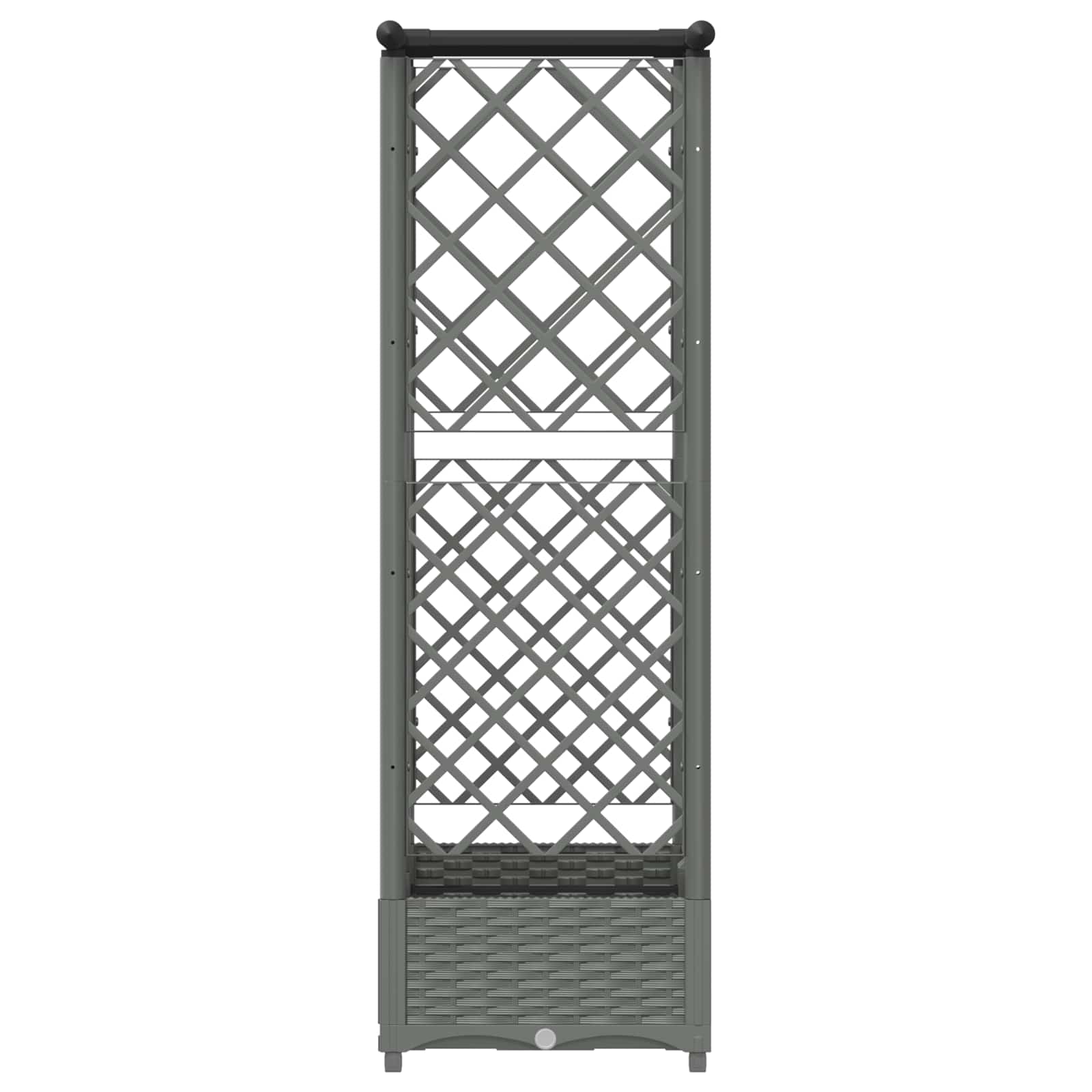 Verhoogd Bed met Trellis en Dak Lichtgrijs 124 x 40 x 121 cm PP image 4