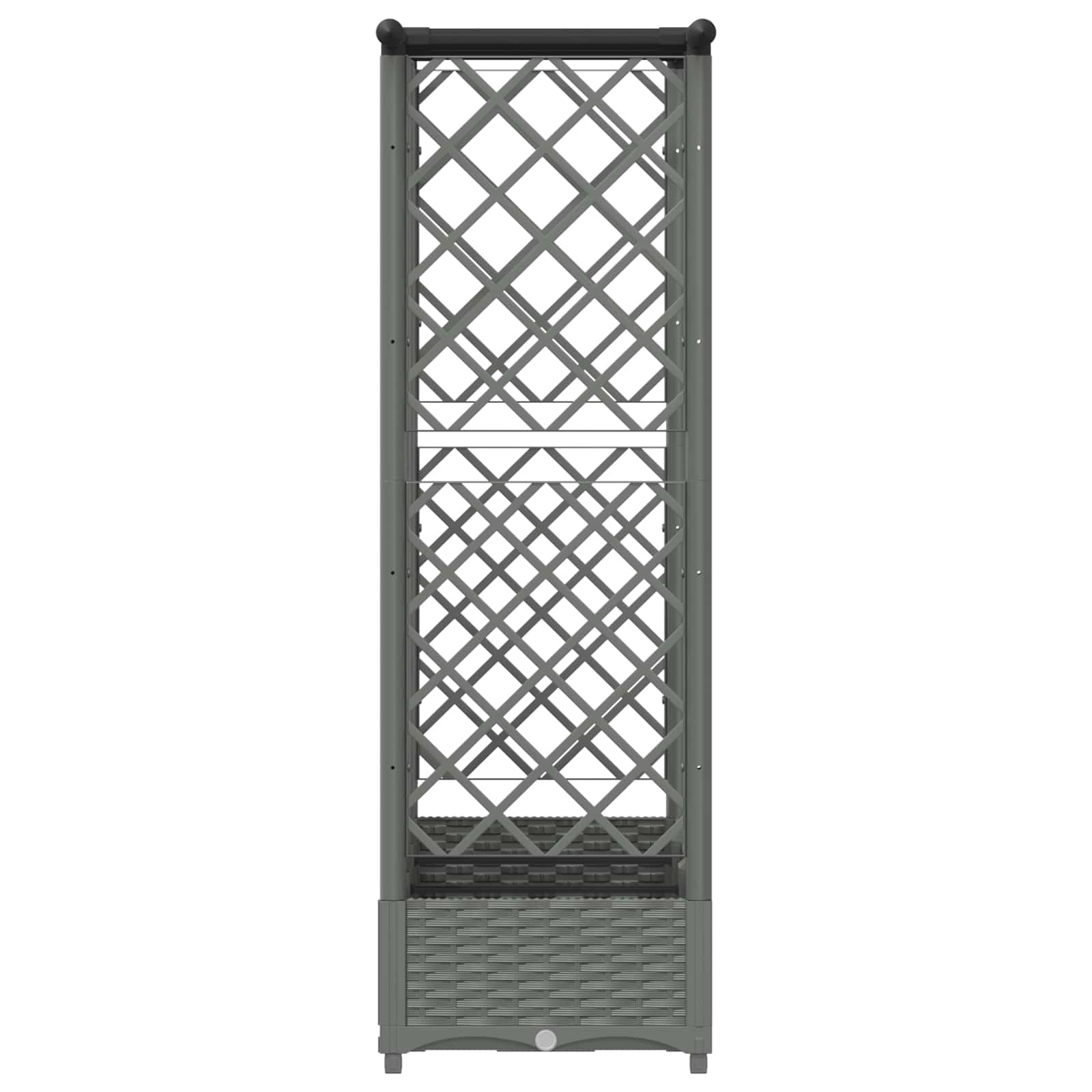 Verhoogd Bed met Trellis en Dak Lichtgrijs 164 x 40 x 121 cm PP image 4