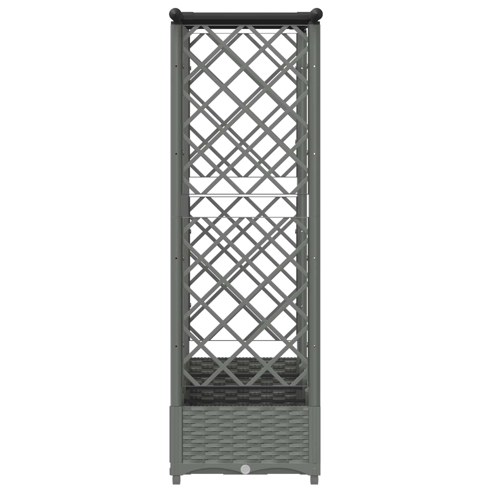 Verhoogd Bed met Trellis en Dak Lichtgrijs 202,5 x 40 x 121 cm image 4