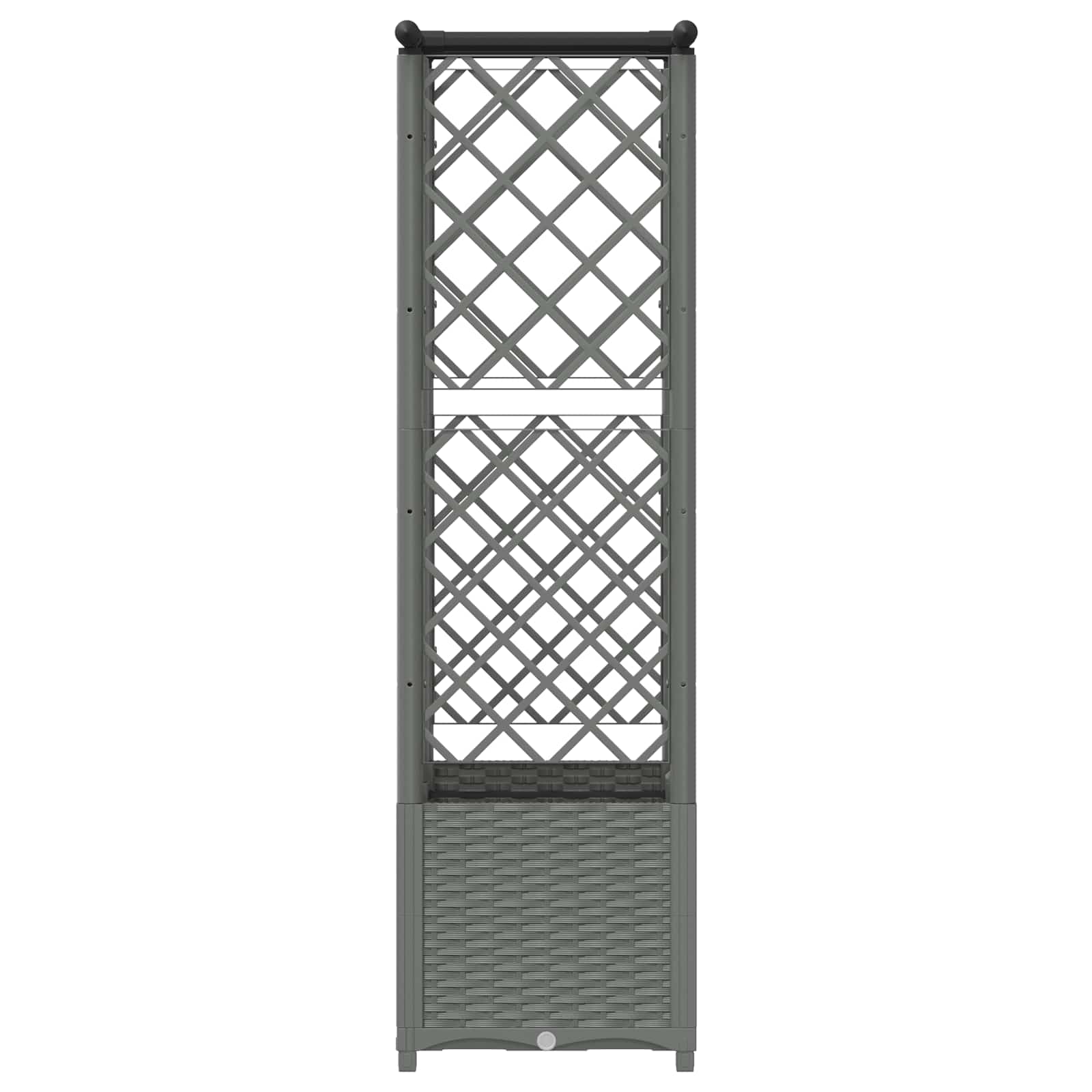 Verhoogd Bed met Trellis en Dak Lichtgrijs 124 x 40 x 136 cm PP image 4