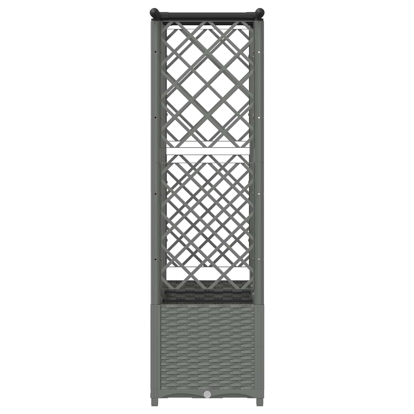 Verhoogd Bed met Trellis en Dak Lichtgrijs 163,5 x 40 x 136 cm image 4