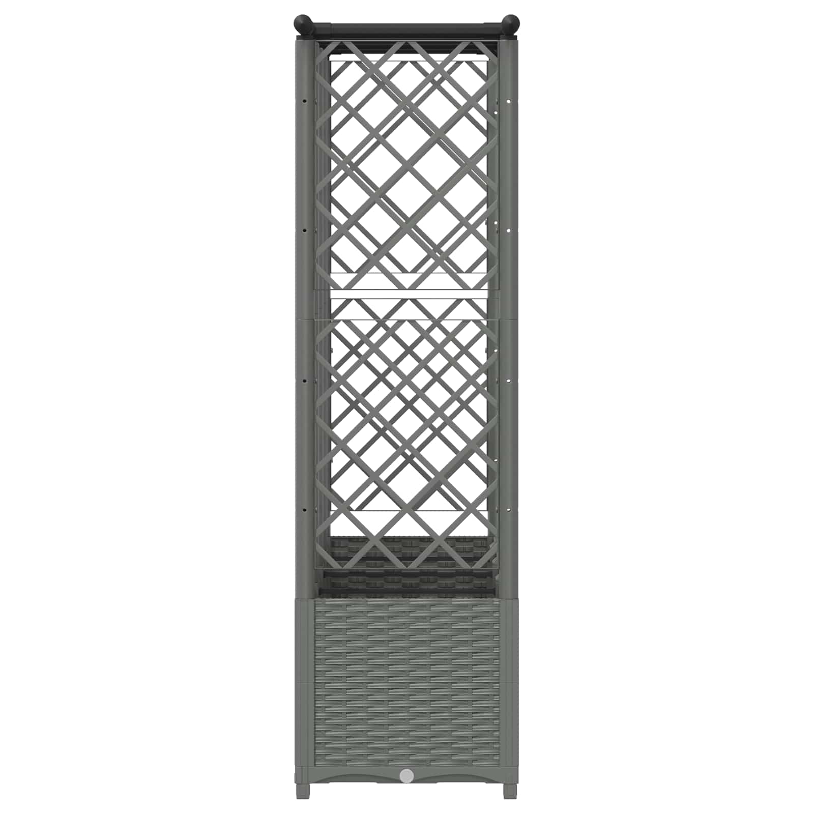 Verhoogd Bed met Trellis en Dak Lichtgrijs 202 x 40 x 136 cm PP image 4