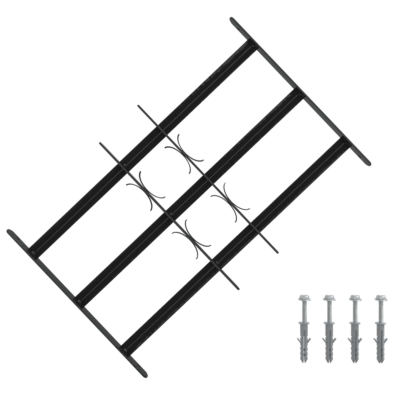 vidaXL Grilaj de Securitate pentru Feronerie cu 3 Bare Încuiate 3 pcs