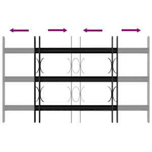 Bezpečnostní mříž na okna se 3 příčkami 3 pcs 43-74 cm - obrázek 6