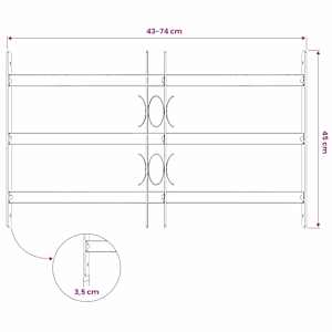 Bezpečnostní mříž na okna se 3 příčkami 3 pcs 43-74 cm - obrázek 8