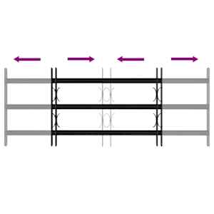Bezpečnostní mříž na okna se 3 příčkami 3 pcs 63-114 cm - obrázek 6