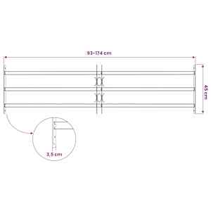 Bezpečnostní mříž na okna se 3 příčkami 3 pcs 93-174 cm - obrázek 8