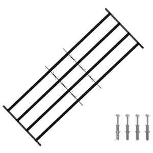 vidaXL Akna turvav&otilde;re 4 ristvartiga 3 tk 93-174 cm Tsingitud teras