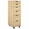 vidaXL Rattaga kapp 34 x 39 x 93,5 cm Kindel m&auml;nnipuidust Pruun