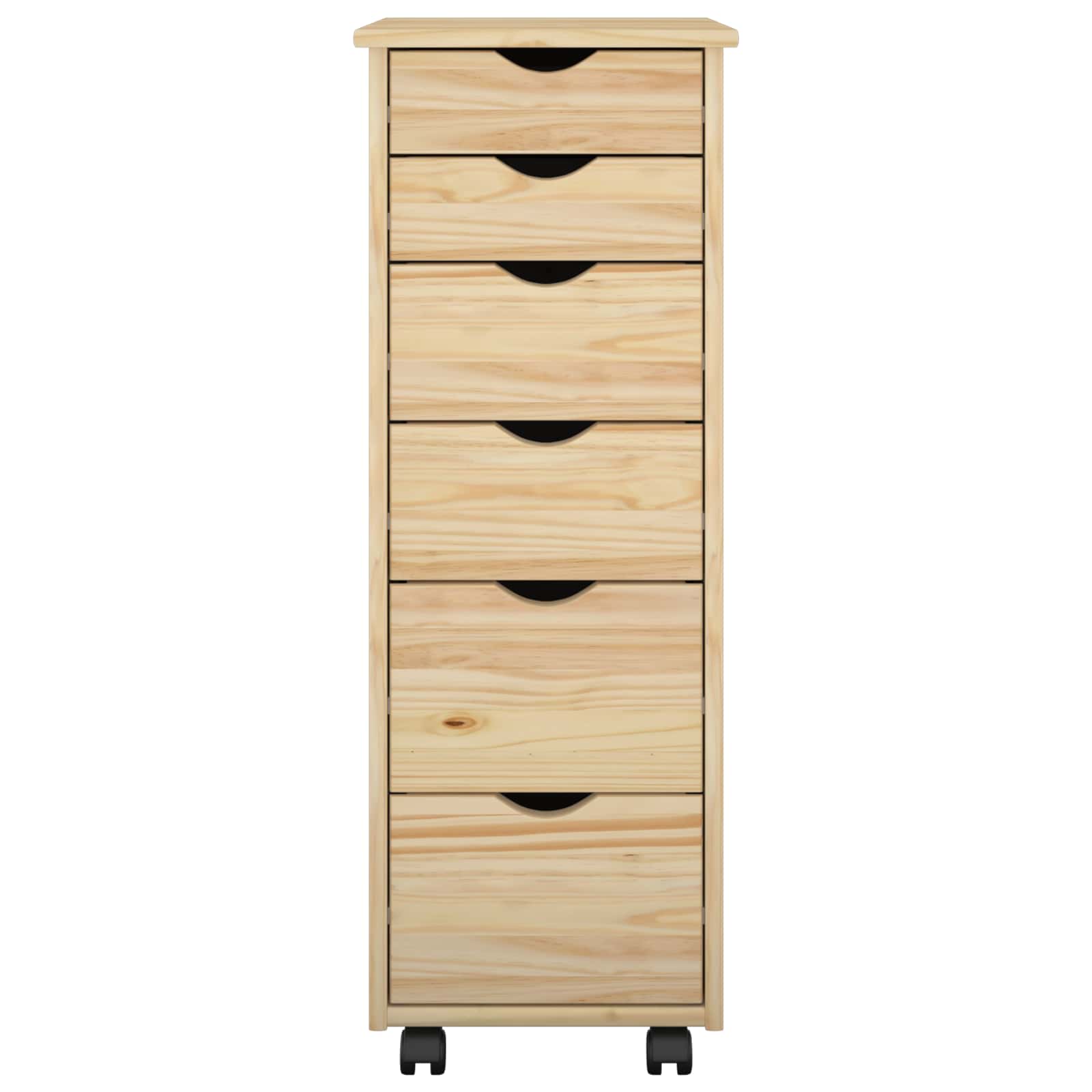 Rolling Kast met wiel Bruin 34 x 39 x 93,5 cm Massief Vurenhout image 4