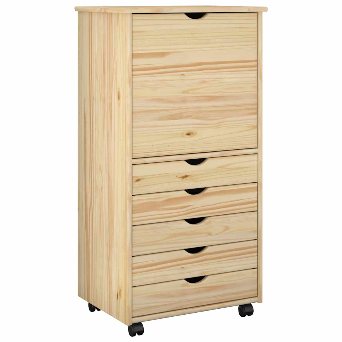 Rullende skab 53 x 39 x 103 cm Massivt fyrretræ - Billede 2