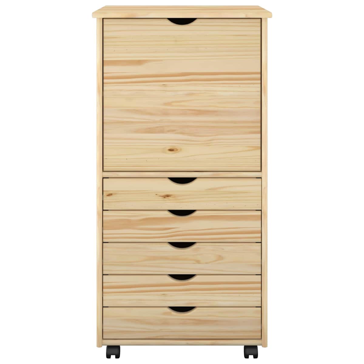 Rullende skab 53 x 39 x 103 cm Massivt fyrretræ - Billede 4