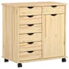 vidaXL Rattaga kapp 63,5 x 39 x 65,5 cm Kindel m&auml;nnipuidust Pruun