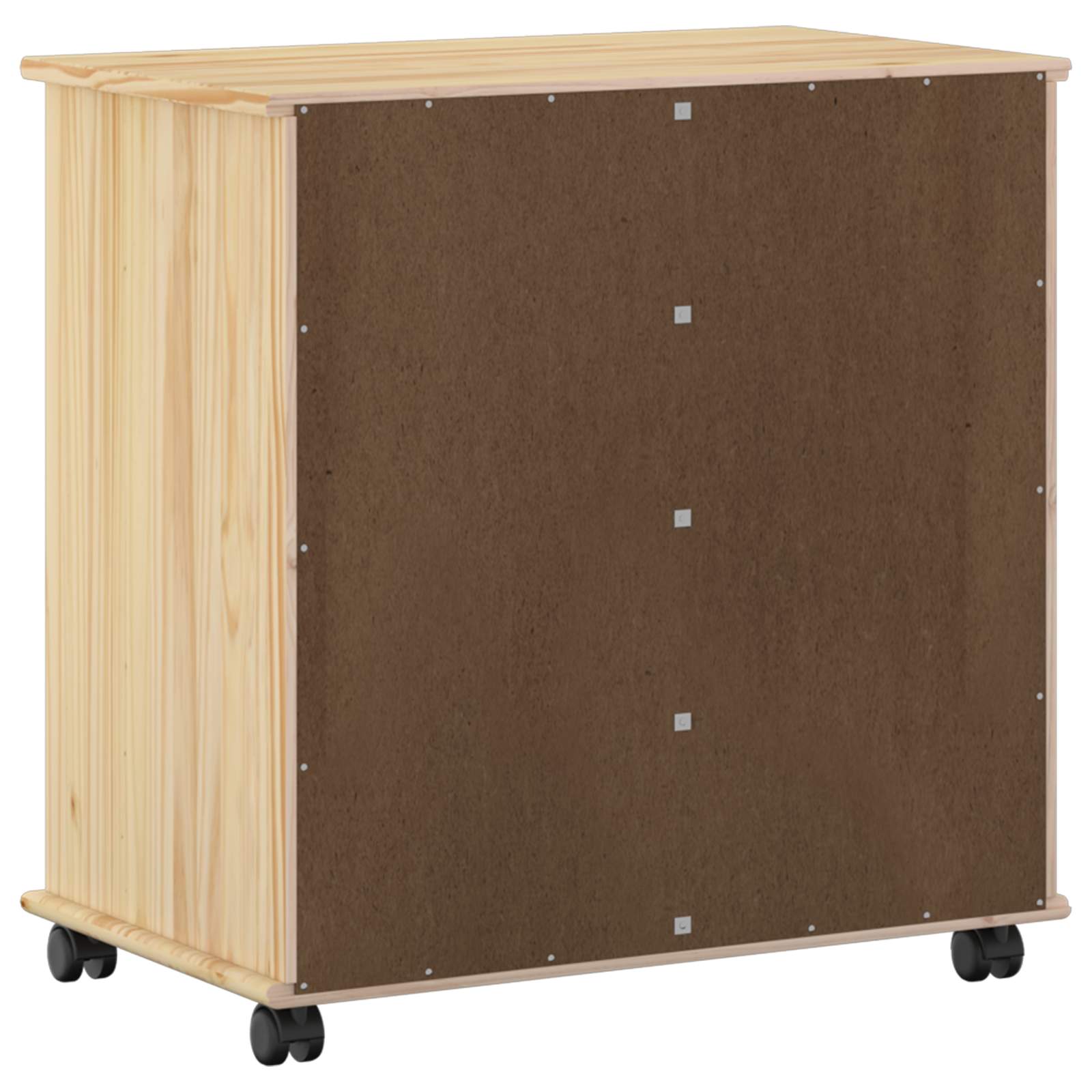Rolling Kast Bruin 63,5 x 39 x 65,5 cm Massief Vurenhout image 6