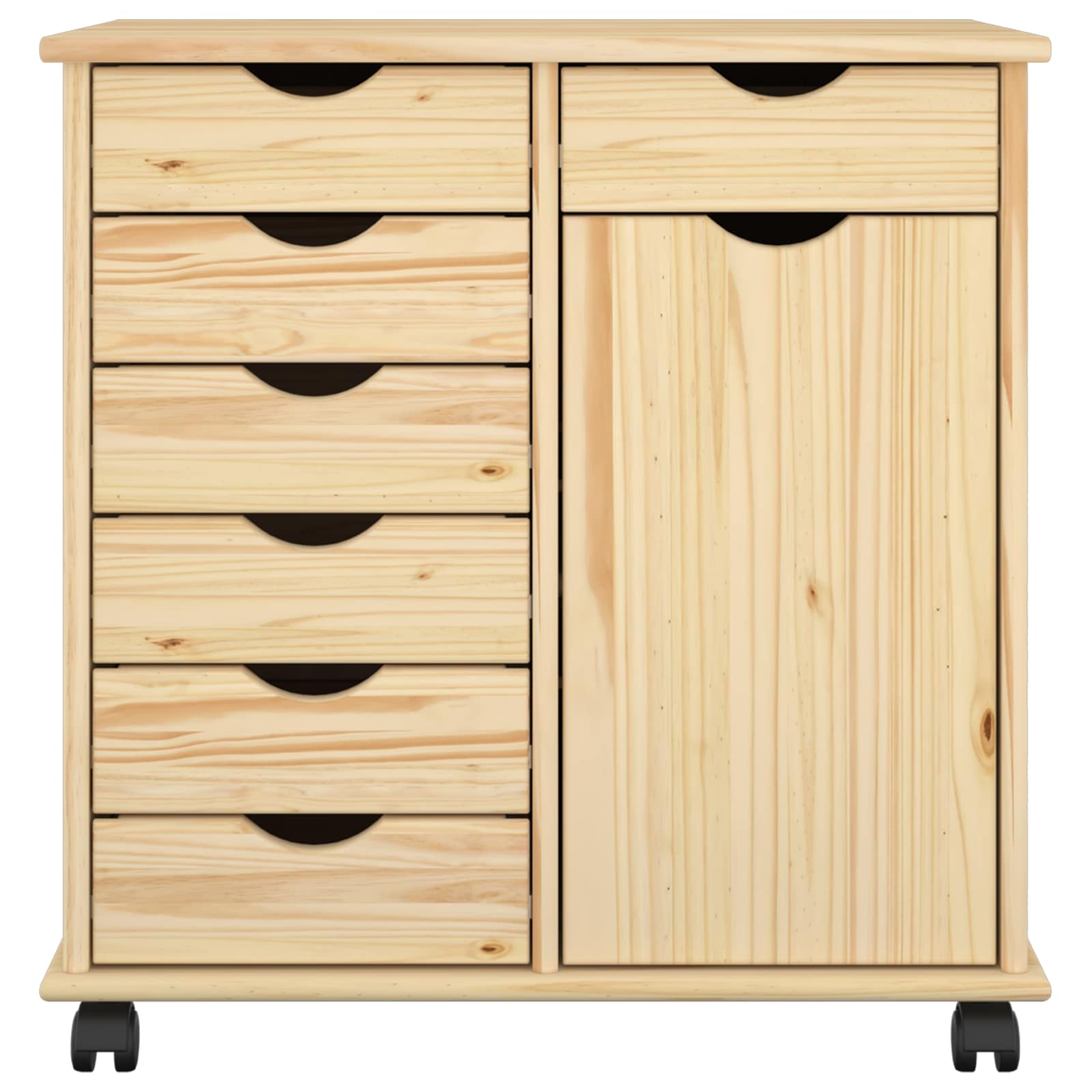 Rolling Kast Bruin 63,5 x 39 x 65,5 cm Massief Vurenhout image 4