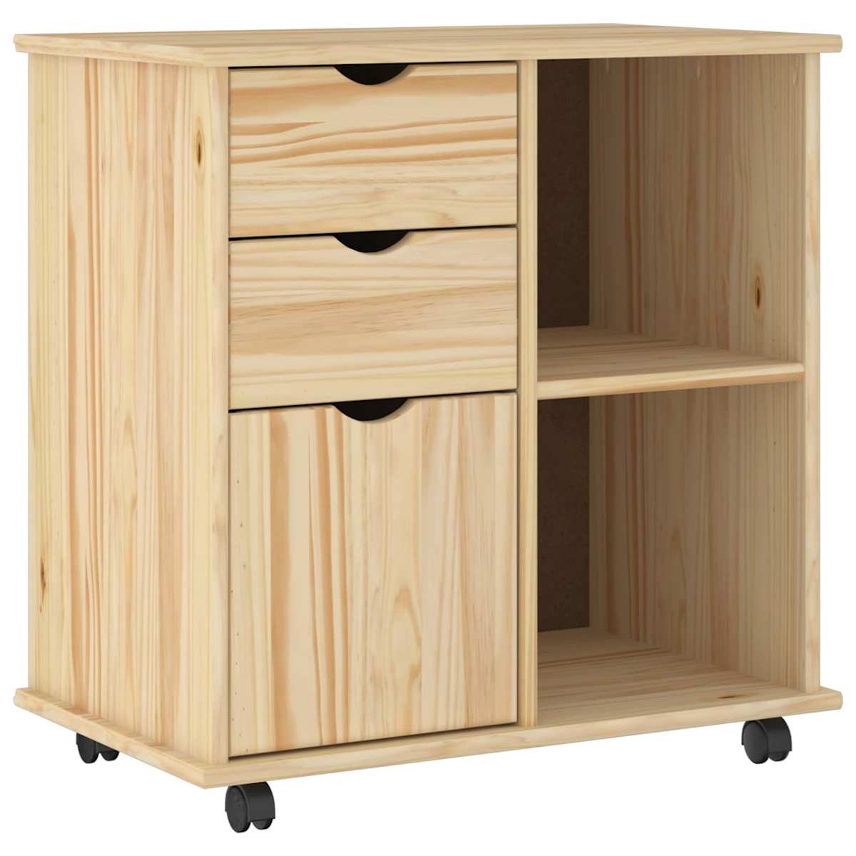 Rullende skab 63,5 x 39 x 65,5 cm Massivt fyrretræ - Billede 2
