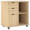 vidaXL Rattaga kapp 63,5 x 39 x 65,5 cm Kindel m&auml;nnipuidust Pruun