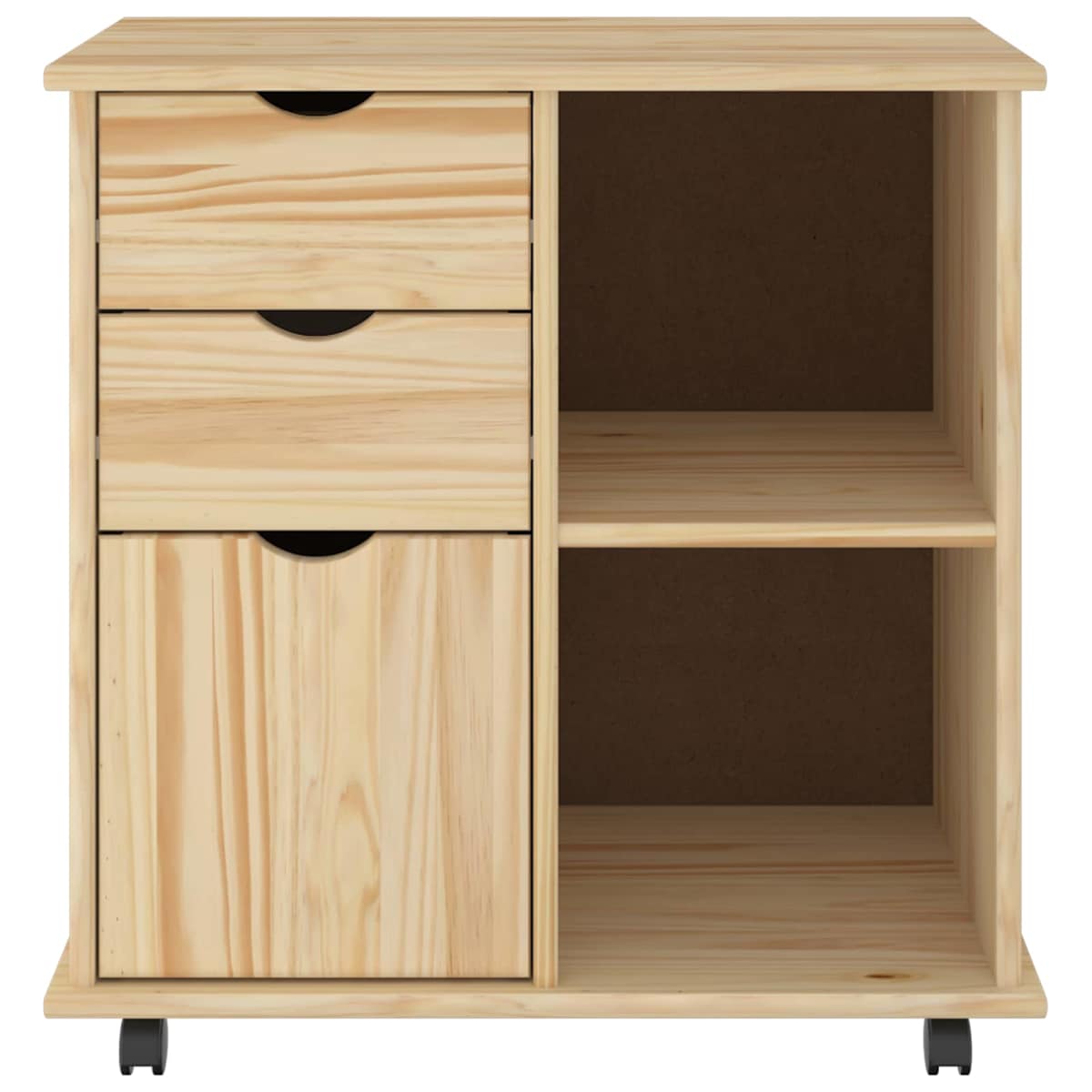 Rullende skab 63,5 x 39 x 65,5 cm Massivt fyrretræ - Billede 4