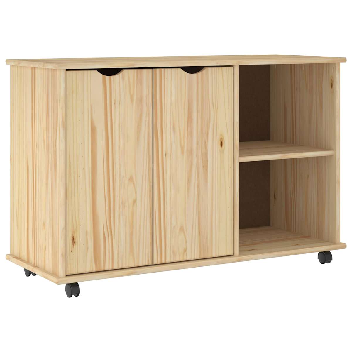 Rullende skab med hjul 100 x 39 x 65,5 cm Massivt fyrretræ - Billede 2