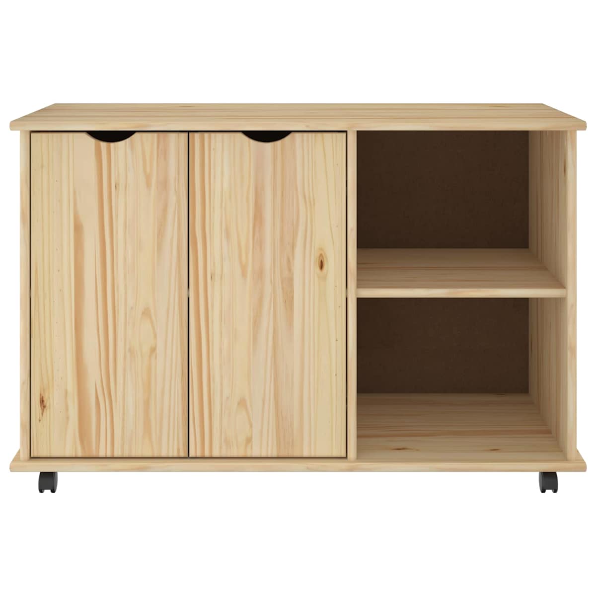 Rullende skab med hjul 100 x 39 x 65,5 cm Massivt fyrretræ - Billede 4