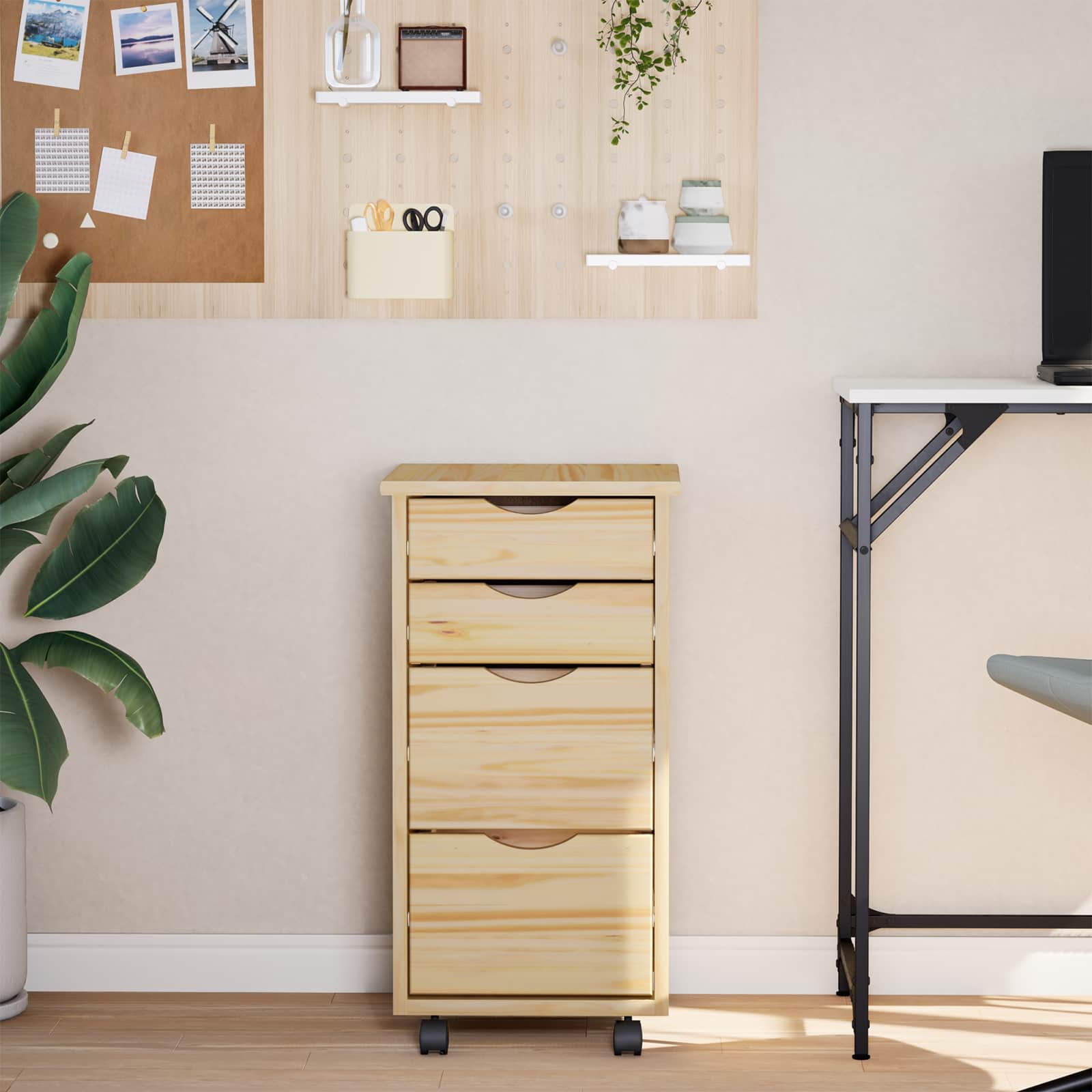 Mobilna omarica s pisalno mizo MOSS Jasen lak 34 x 39 x 65,5 cm - slika 3