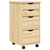 vidaXL Rullkast koos lauaga MOSS 34 x 39 x 65,5 cm M&auml;nnipuit